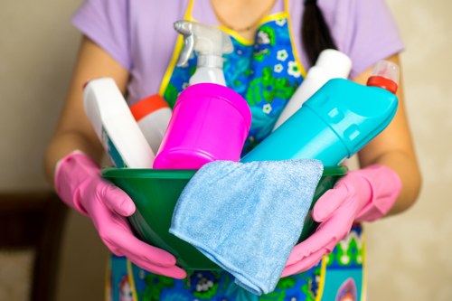 Office cleaner in Harrow maintaining a clean workplace environment