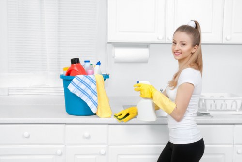 Local domestic cleaner vacuuming a Harrow apartment floor