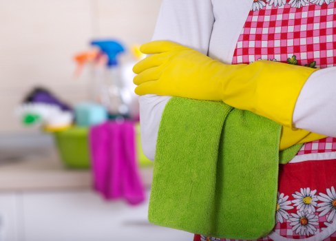 Domestic cleaner in Harrow vacuuming a tidy home interior